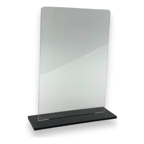 Kit 15 Troféu Acrilico Cristal 2mm 10x15cm C/base Preta