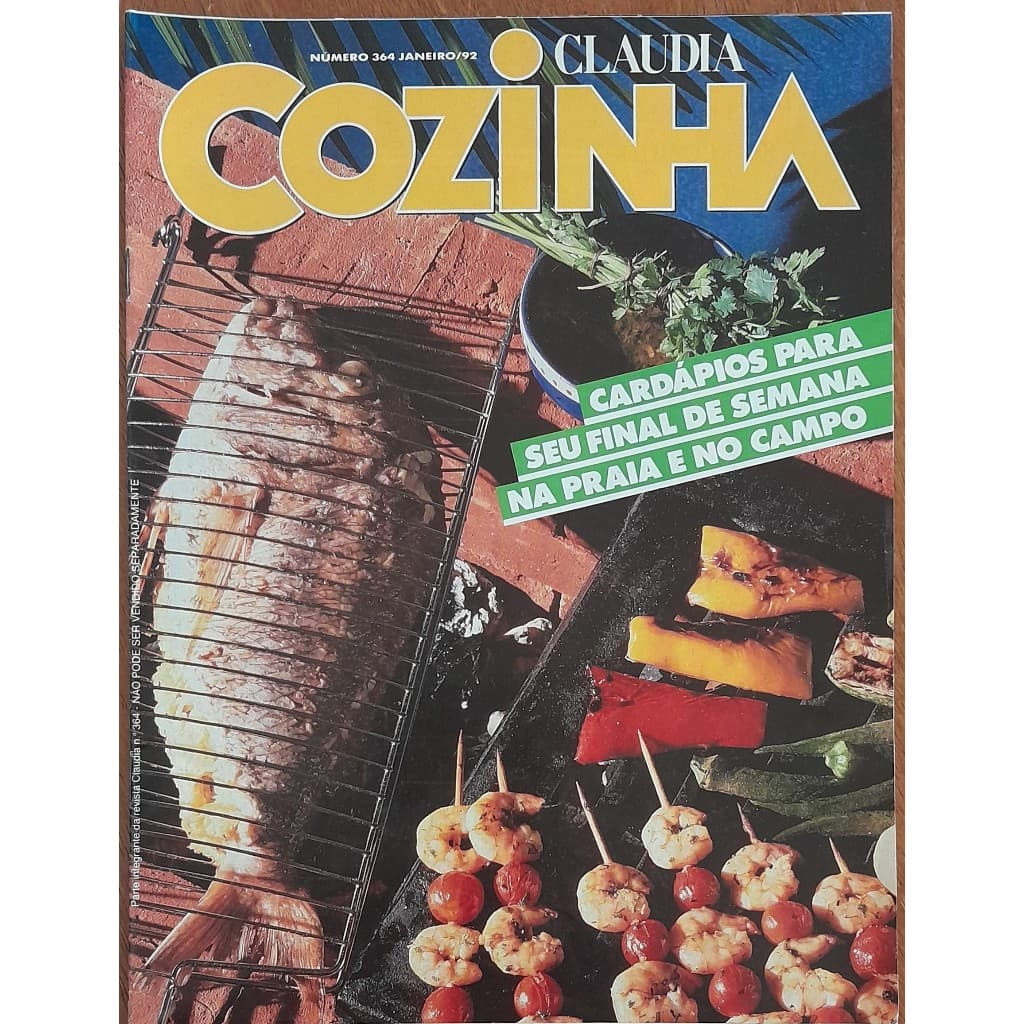 Revista Claudia Cozinha Nº 364 Janeiro/1992