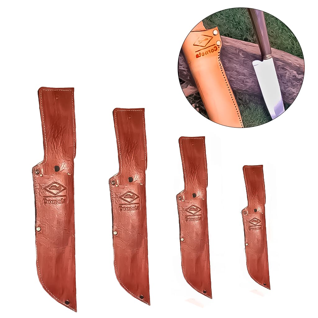 Bainha Em Couro Legítimo Para Facas Cozinha Profissional Resistente Rústico Vários Tamanhos