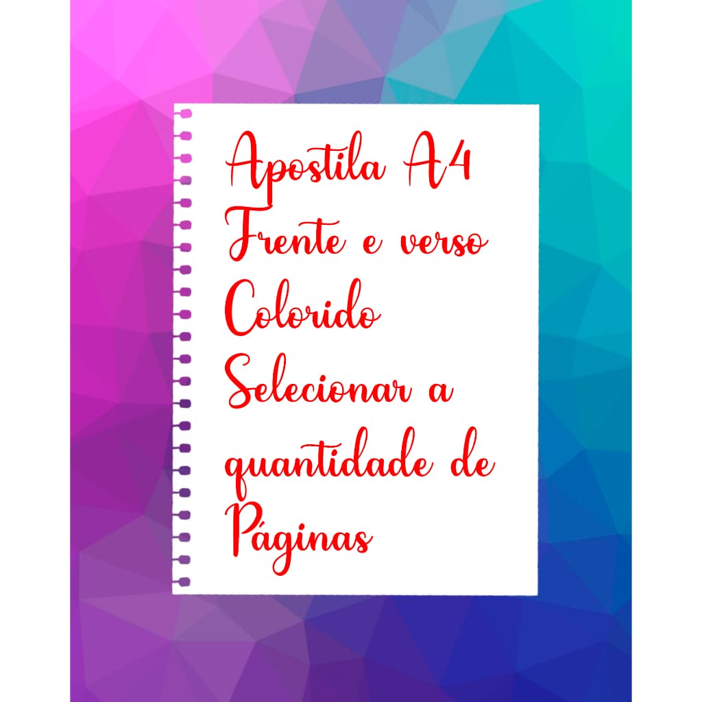 Impressão Apostila Encadernação Até 200 Paginas Frente e Verso Colorido