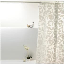 Cortina Box Para Banheiro Peva Flores Brancas 180x160cm - Uzoo
