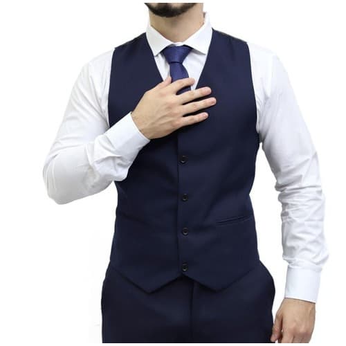 Colete Social Masculino Slim Oxford Premium em Azul Marinho: Sofisticação em Oferta Especial