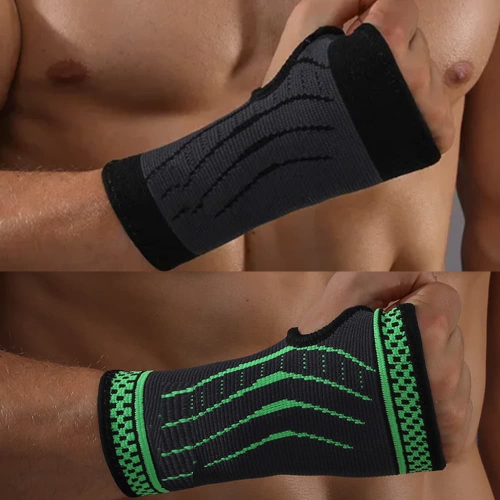 Kit 2 Munhequeiras ortopédicas de compressão esportivas ajustáveis para Artrite Tendinite Musculação