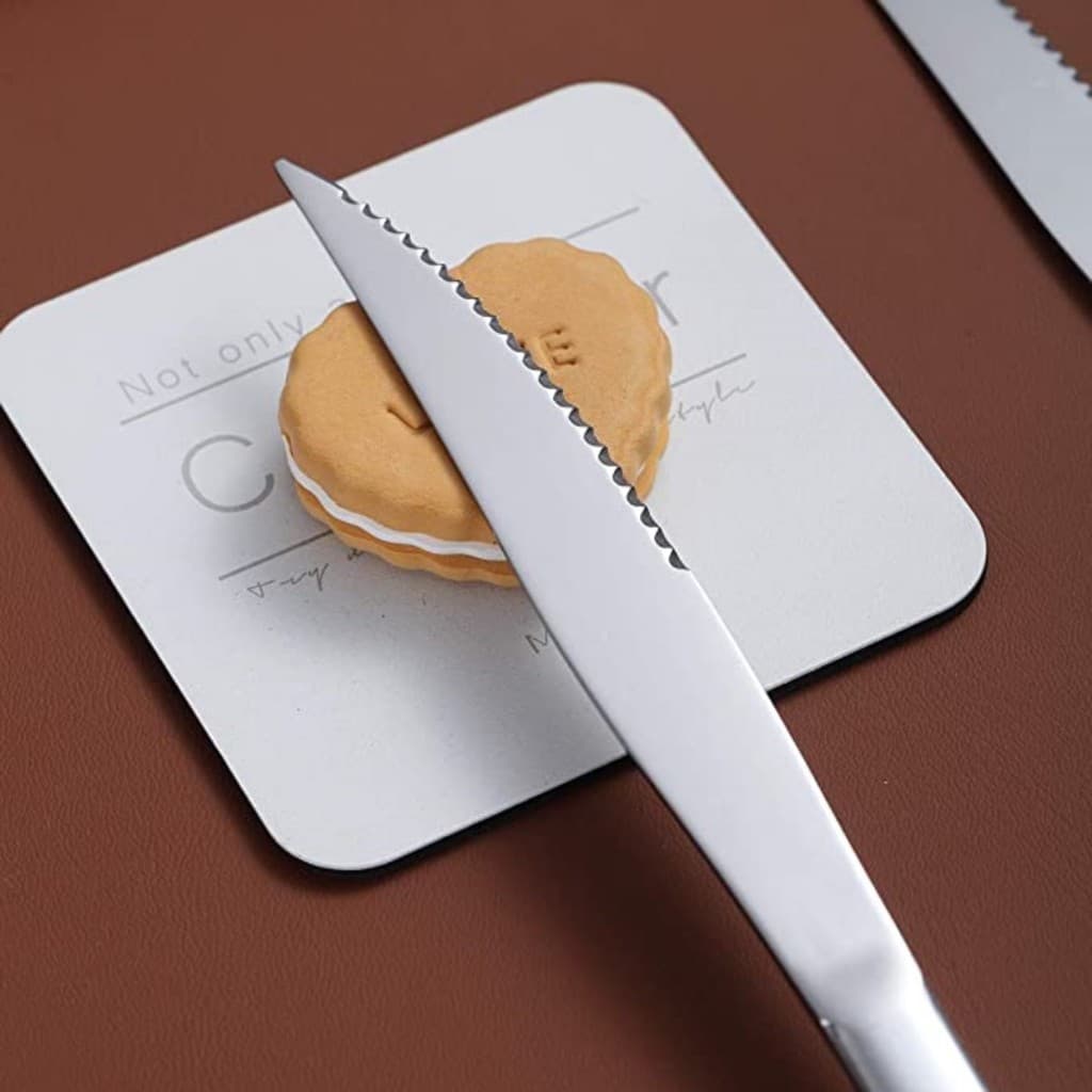 （Kit C/ 6）Faca Talher Aço Inox