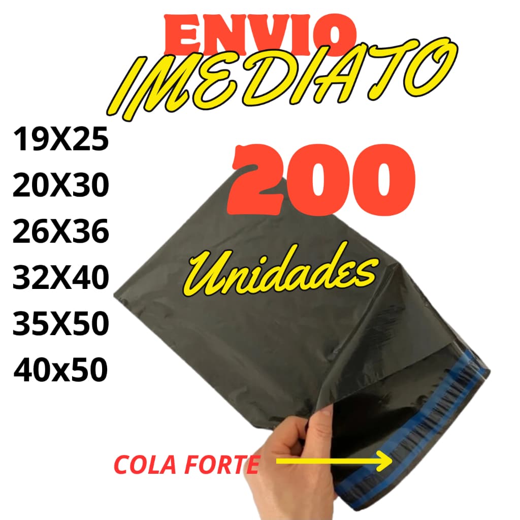 200 Unidades Envelope De Segurança Aba Adesiva Embalagem Correio Ecommerce Saco Adesivado