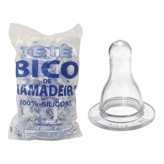 Bico de Mamadeira Redondo ou Ortodôntico c/25 unidades 100% Silicone (Tete) Infantil l Tamanho 2