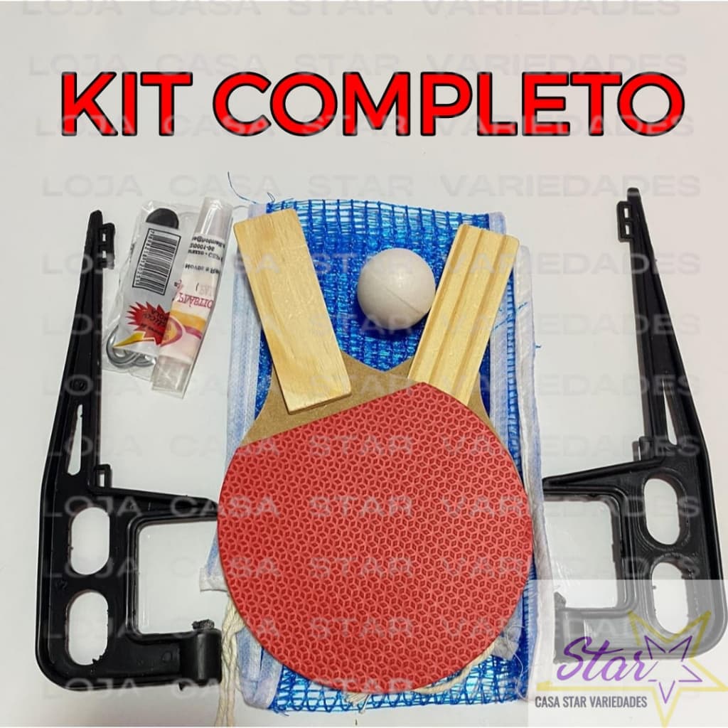 Kit COMPLETO Ping Pong Tenis De Mesa 2 Raquetes 1 Bolinha Suporte mais Rede completo PROMOÇAO