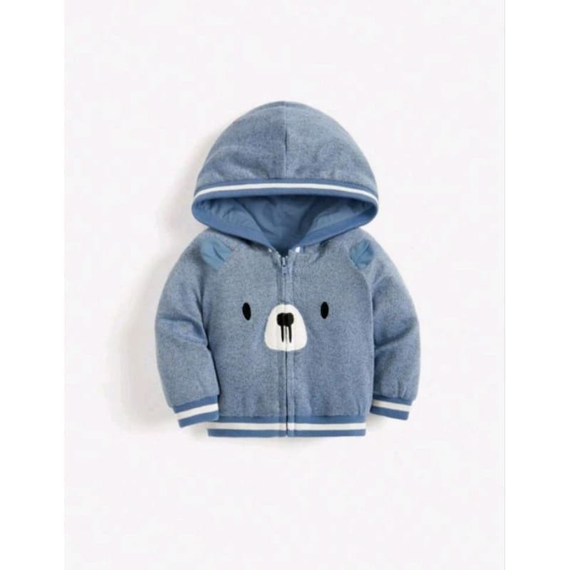 Jaqueta infantil de ursinho azul 6 a 9 meses