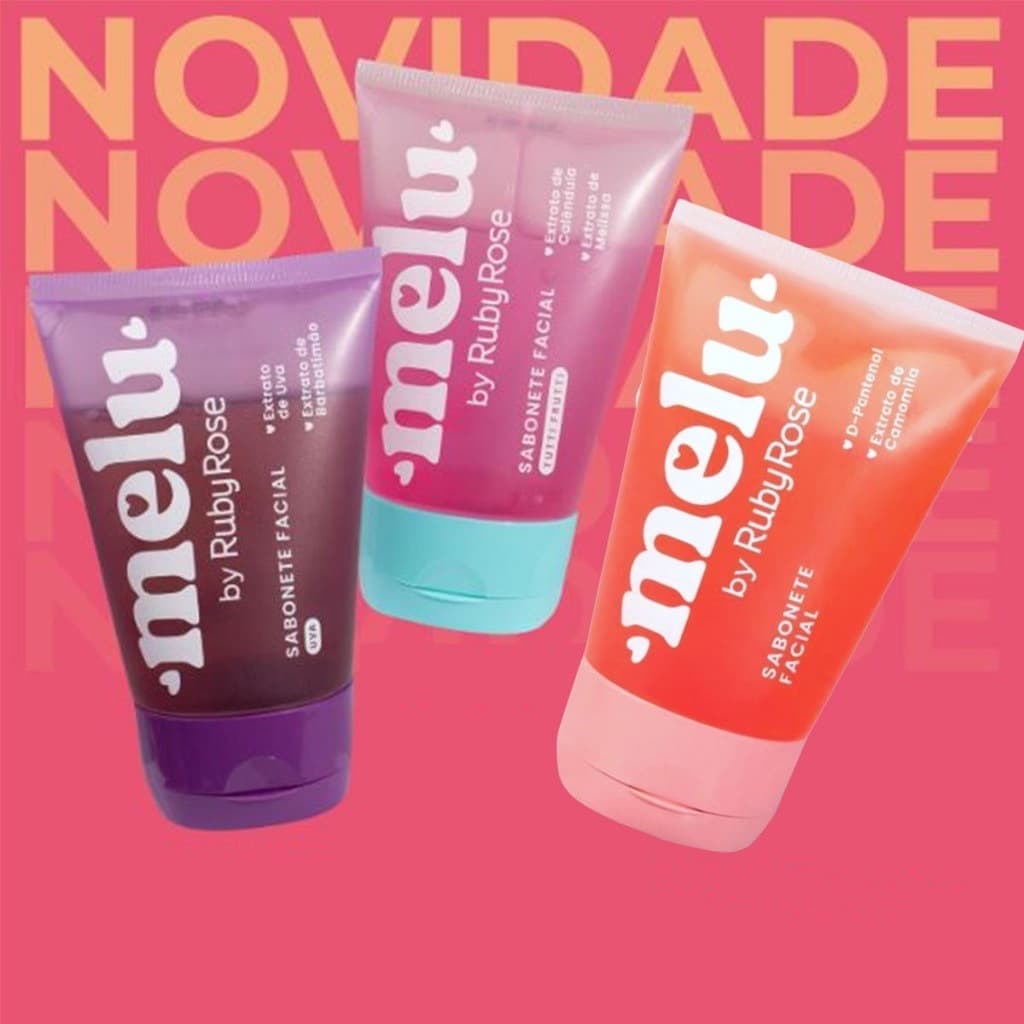 Ruby Rose Sabonete Líquido Facial 100ml Uva Tutti Frutti e Tradicional Melu