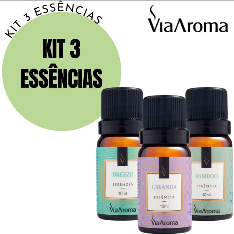 3 Essencias Para Aromatizador Difusor de Ambiente  elétrico - Via Aroma Kit c/ 3 Essência a Escolher