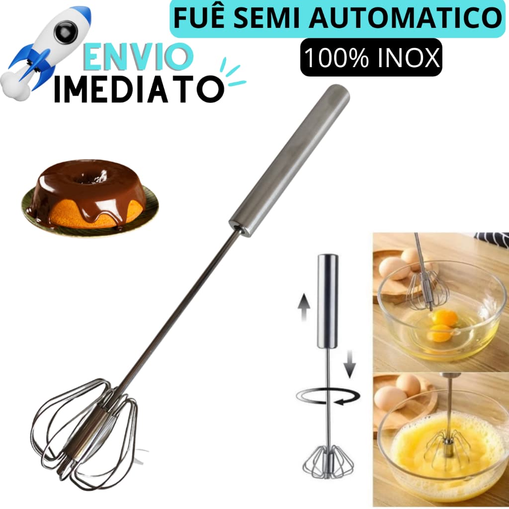Fuê Semi Automático Batedor Fout Mixer para Creme Misturador Batedor de Ovos Claras em Neve de Inox Utensilio de Cozinha