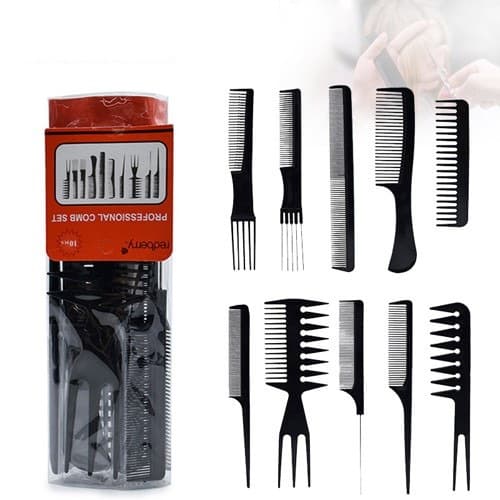 Kit 10 Pentes De Corte Cabeleireiro Barbeiro Profissional