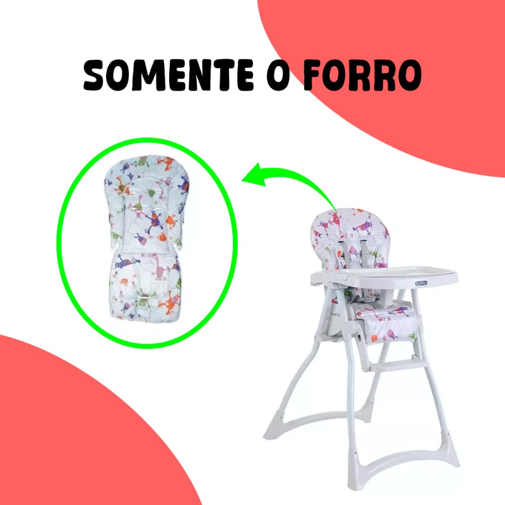 Capa Forro Estofado P/Cadeira Alimentação Impermeável Compatível Galzerano Standard em PVC Burigotto