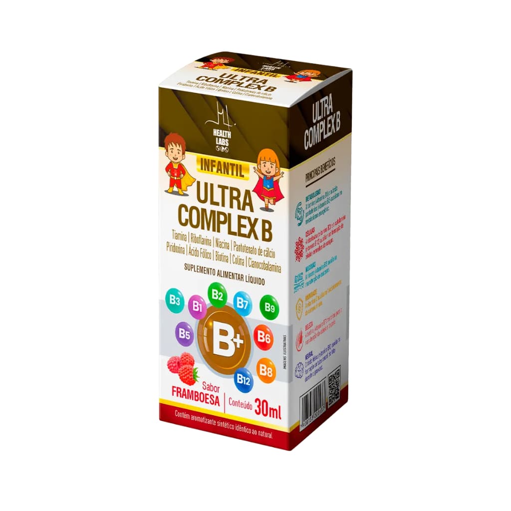 Ultra Complexo B Infantil 30ml Framboesa - Health Labs