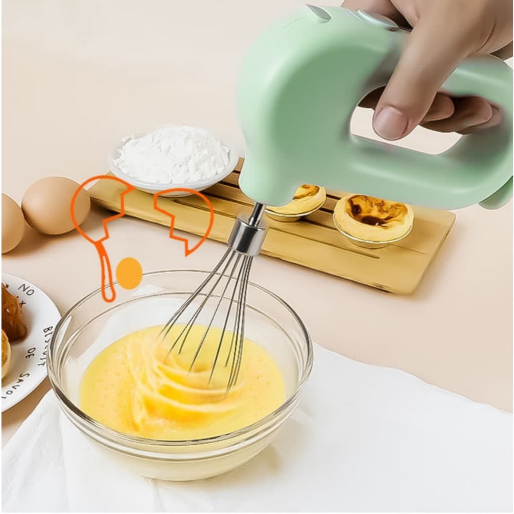 Mixer Elétrico Sem Fio Portatil 4 Velocidades Ajustáveis 20W Potente