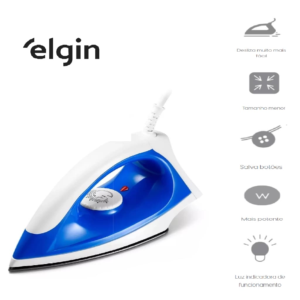 FERRO DE PASSAR ROUPA A SECO  IRON FORCE 110V OU 220V ELGIN