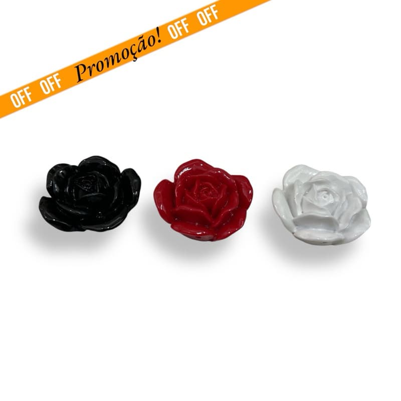 Rosa de Resina Passante Grande 4cm - 2/4/7 unidades