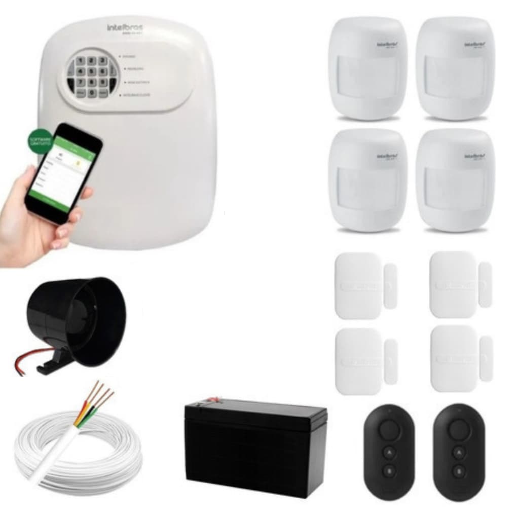 Alarme intelbras para casa 8 sensores sem fio central anm 24 net