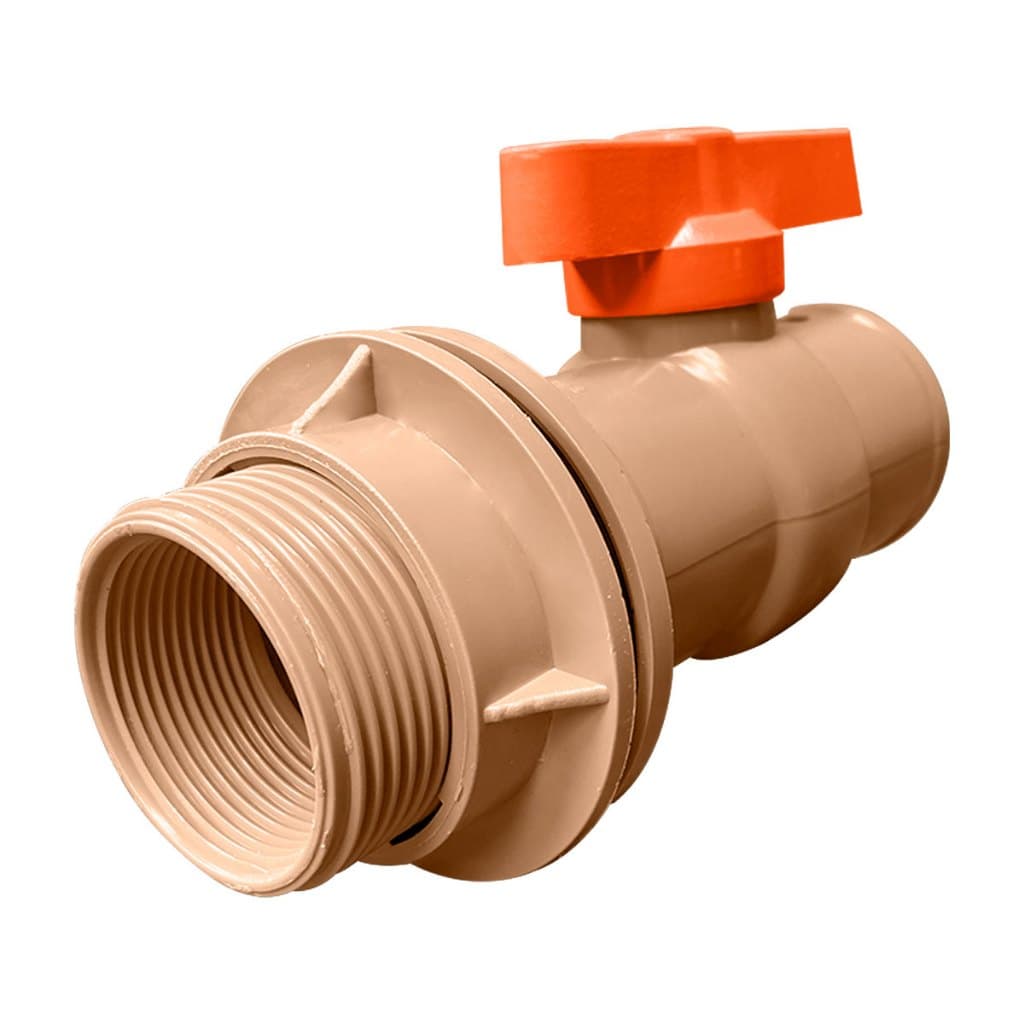 Registro Esfera Soldável com Flange PVC Marrom  25mm, 32mm, 40mm ou 50mm