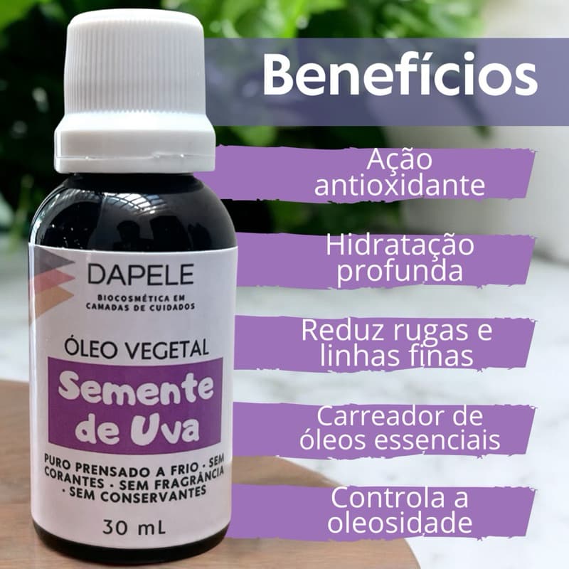 Óleo de SEMENTE DE UVA 100% puro carreador de óleos essenciais