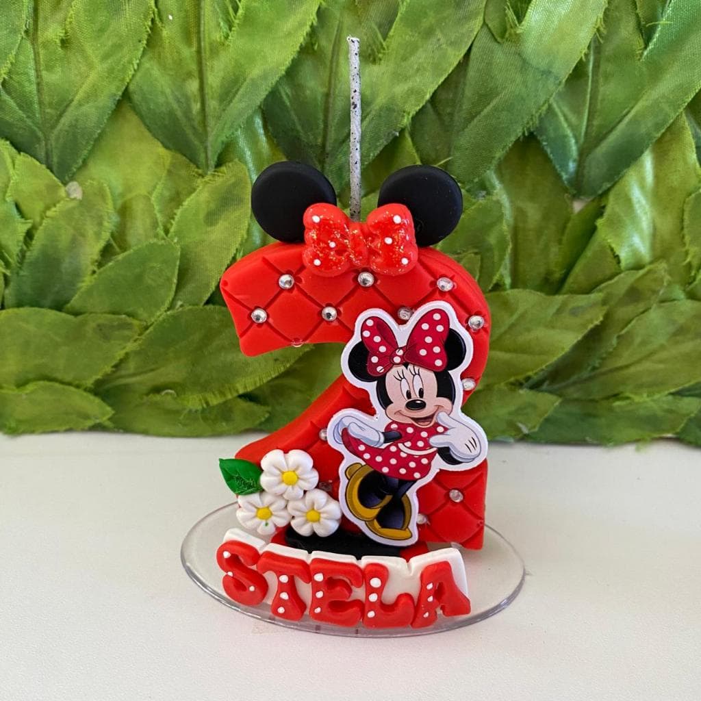 Vela personalizada Minnie biscuit