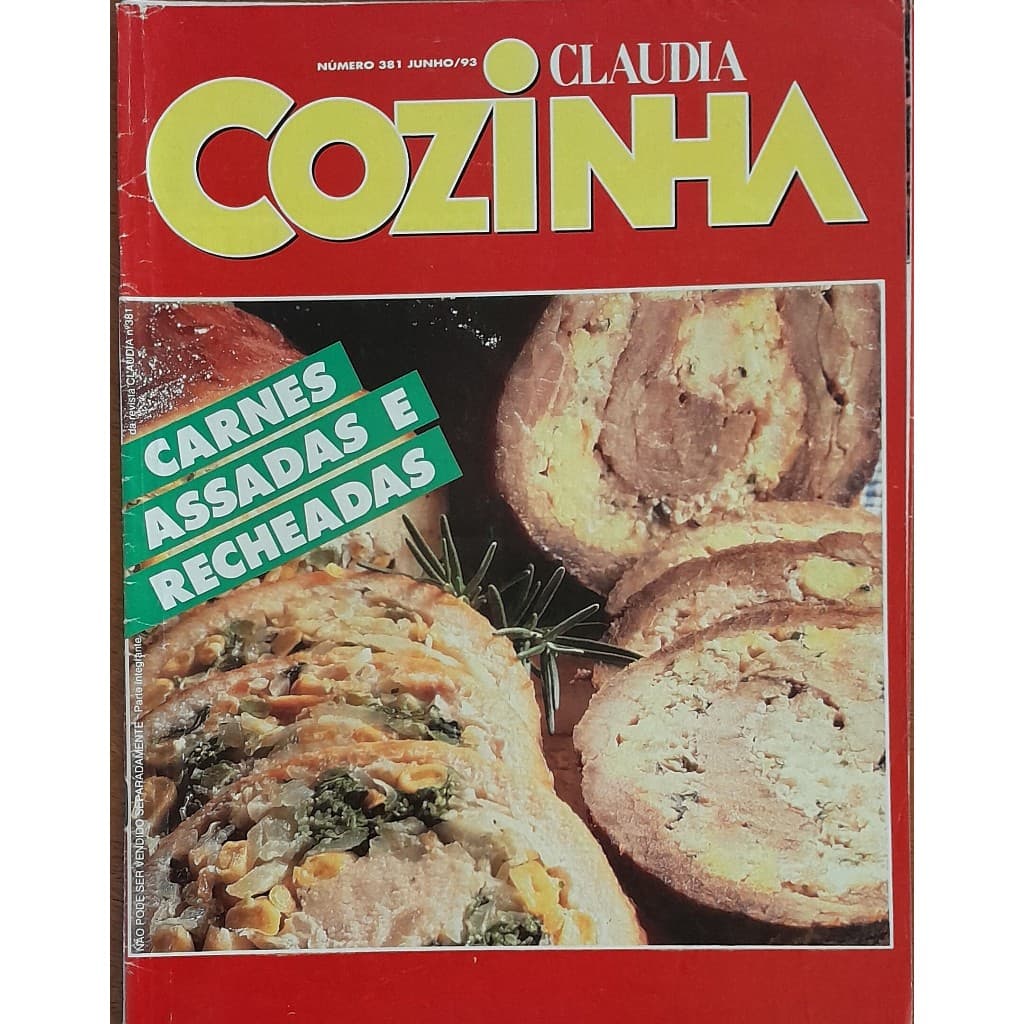 Revista Claudia Cozinha Nº 381 Junho/1993