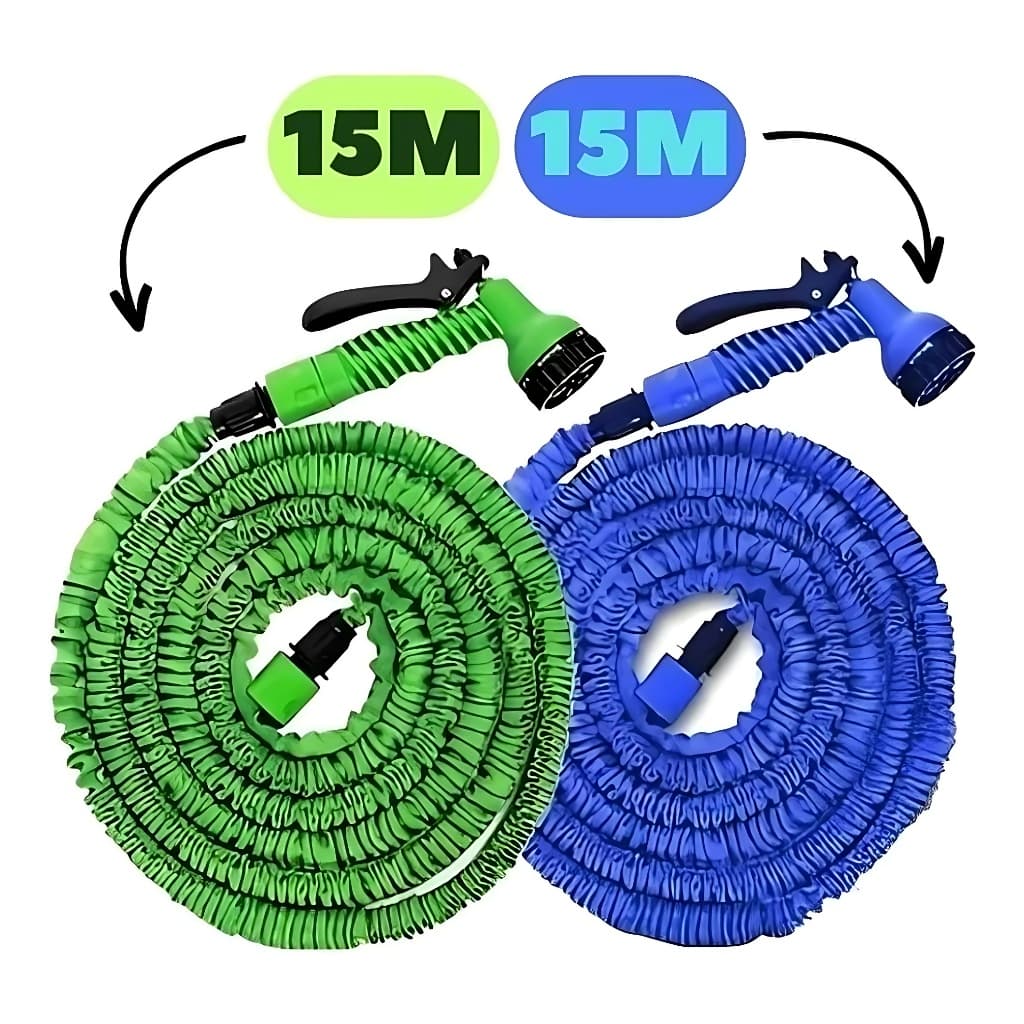 Mangueira Expansível Elástica Flexível 15m / 30m Metros Jardim Retrátil Multiuso