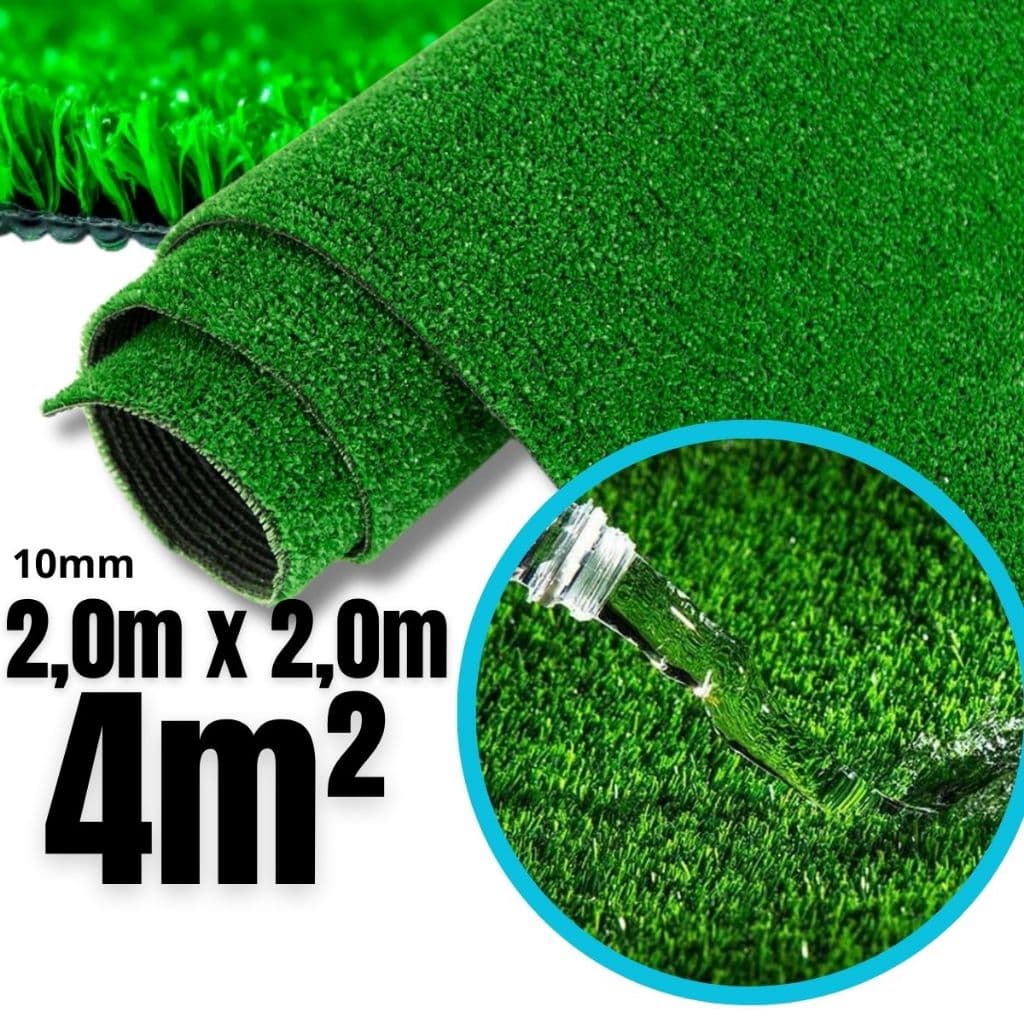 Grama Sintética 10mm 2,00x2,0m (4,0m²)  Para área Externa / Interna Academia Área Pet