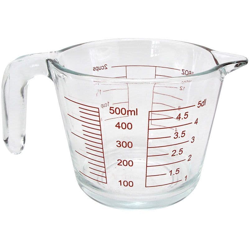 Jarra Medidor Vidro com Alça Graduado 350ml -500ml