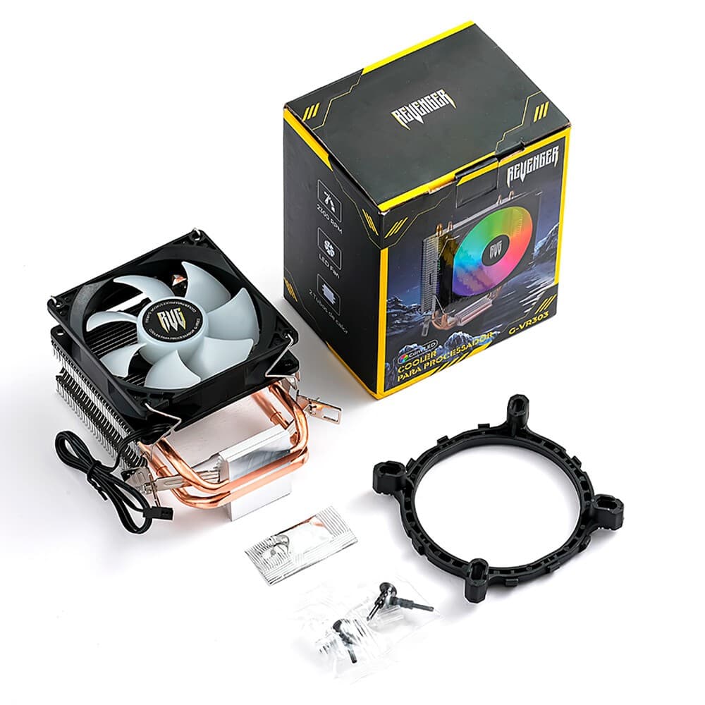CPU Cooler para Processador Intel AMD Gamer Fan RGB Led Revenger G-VR303 Ventilador LGA 115X AM4 AM5 AM3+ FM2