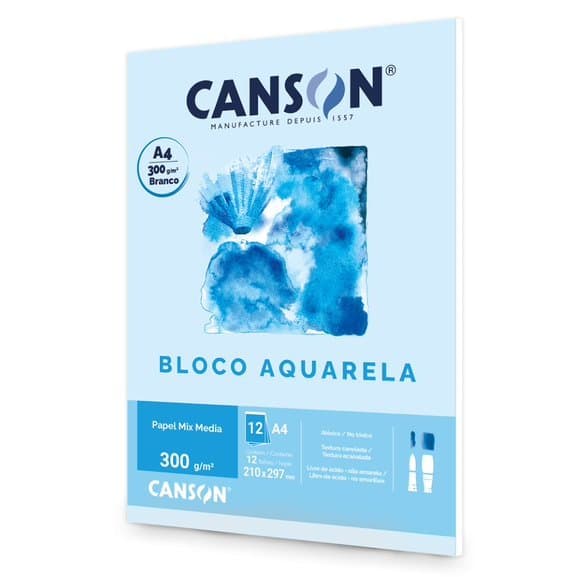 Bloco Papel Aquarela A4 300g Canson Desenho