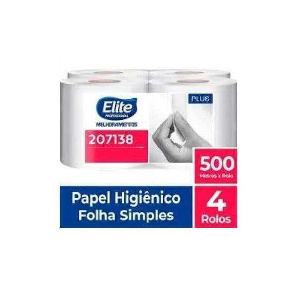 Papel Higiênico 4 Rolos F Simples 500 Mts