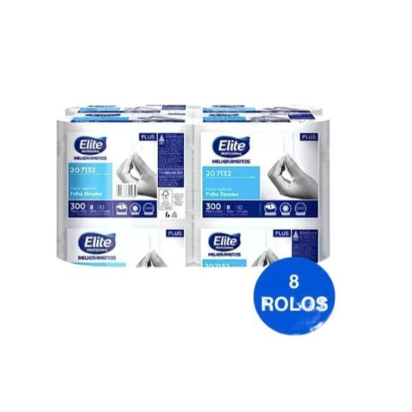 Papel Higienico Rolo Plus Folha Simples Elite 8x300m