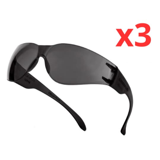 Kit 3 Óculos Summer Delta Plus CA 19176 Smoke Fume Incolor UV/UR Laboratorio Trabalho Protecao