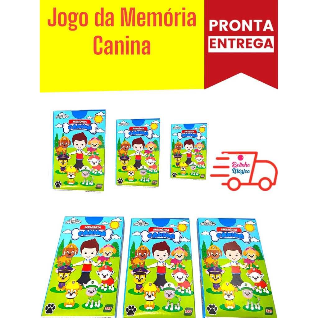Kit 20 Jogo de Cartas Da Memoria Canina Infantil Festa Lembrancinha Aniversario Prenda Baralho