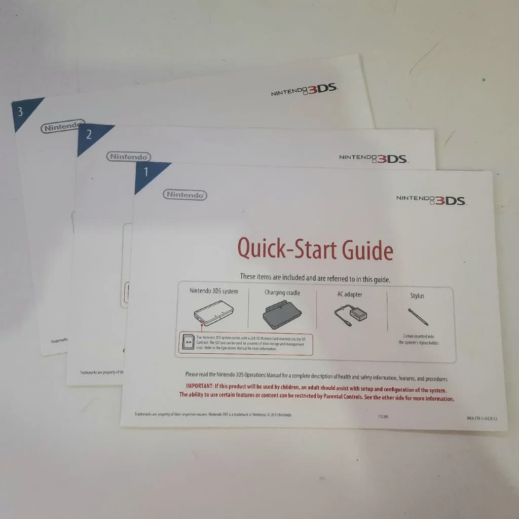 Quick Start Guide Manual Nintendo 3ds