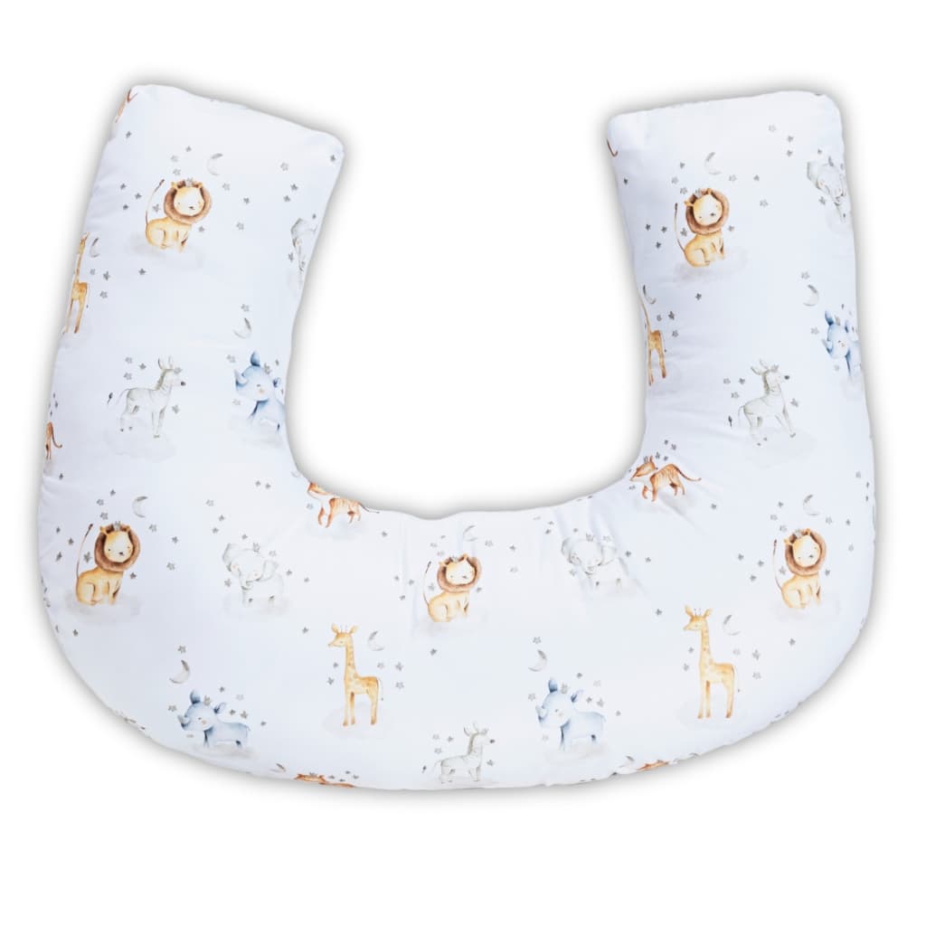 Almofada De Amamentação Estampada Menino E Menina Com Zíper