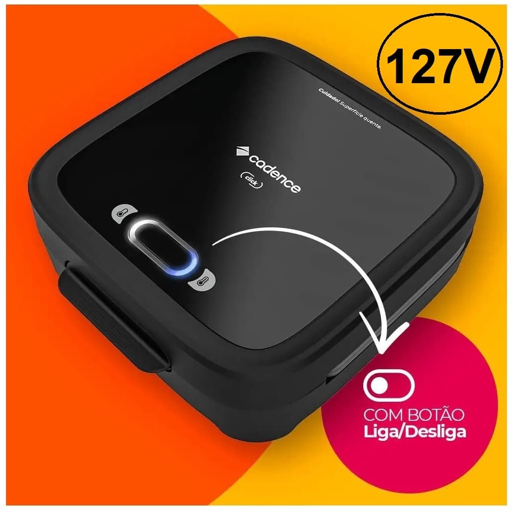 Sanduicheira Eletrica Cadence San400 Com Botão Liga / Desliga 750W 127V