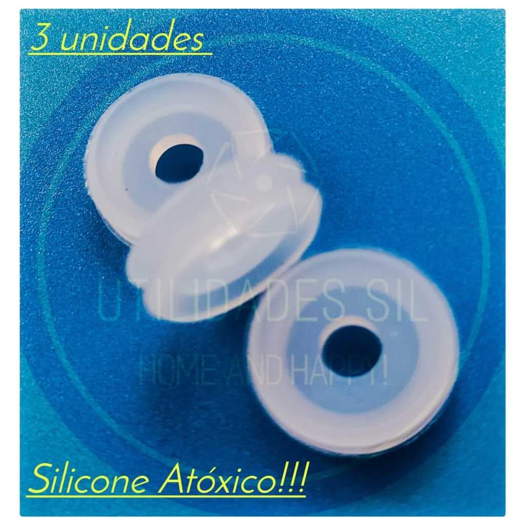 Kit Vedação Anel Borrachinha  Silicone (3 peças) p/ Pino Válvula Segurança  Panela Pressão Elétrica.
