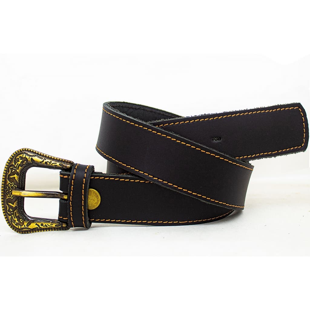 Cinto Infantil Preto Couro Legitimo + Fivela Country Cowboy