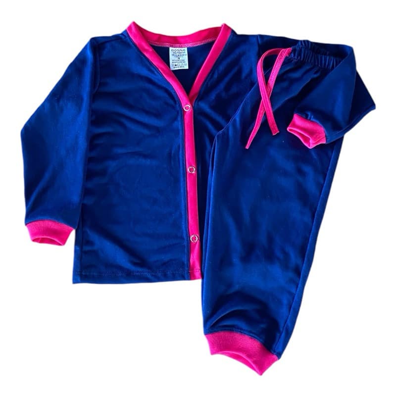 kit 2 pijama americano blogueira infantil menina manga longa frio botões