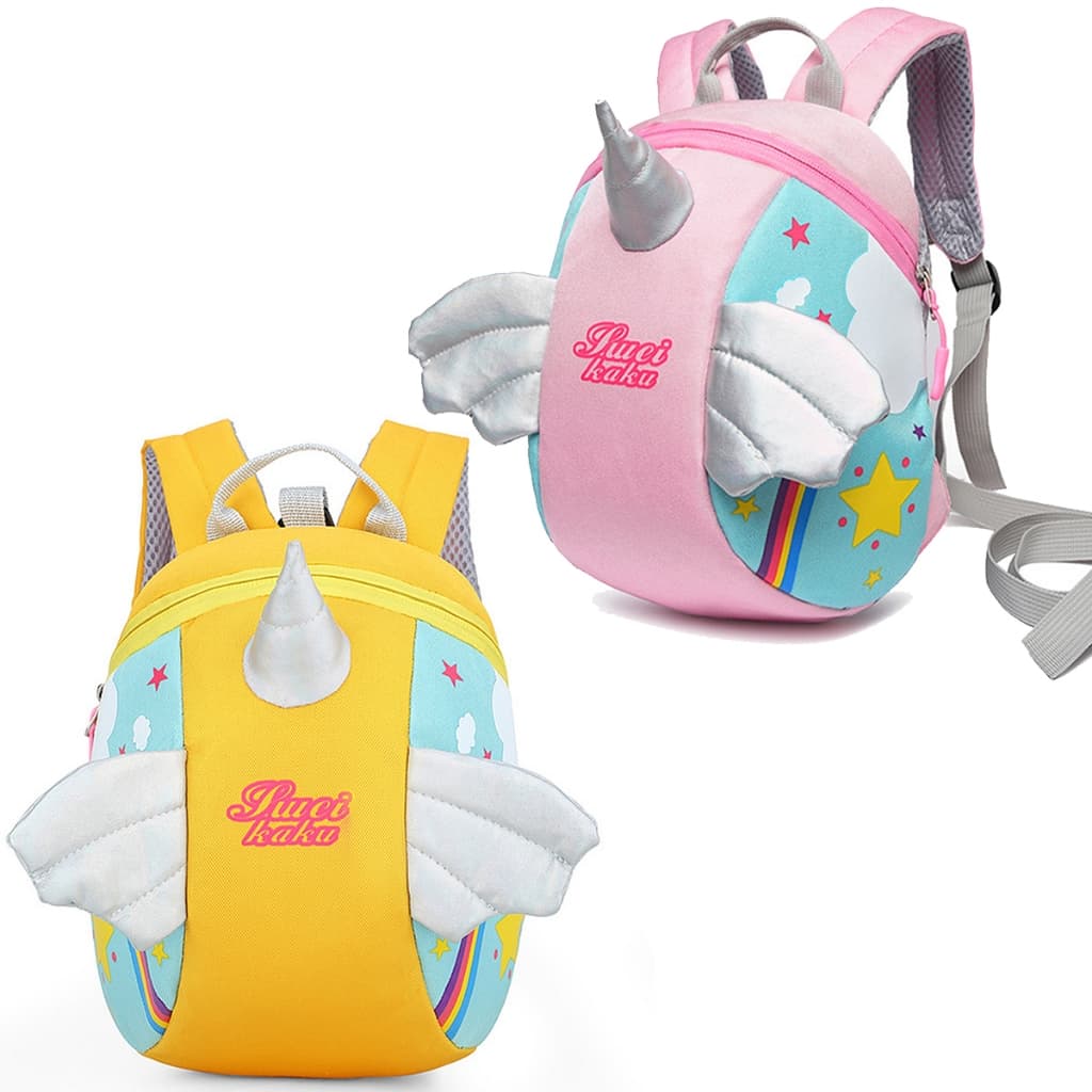 Mini Mochila Guia Coleira de Segurança Infantil Lorben Menino Menina Unicórnio