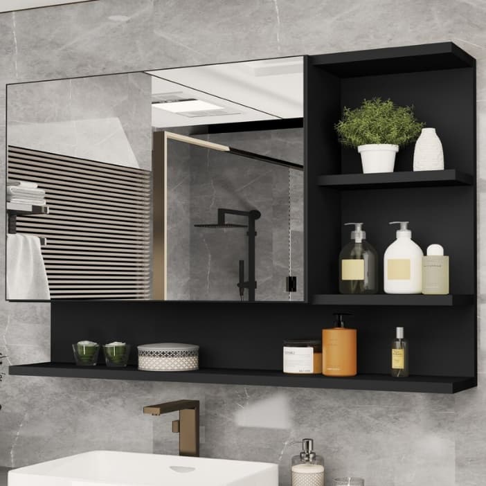 Espelheira para Banheiro com Espelho Cleopatra - Várias Cores.