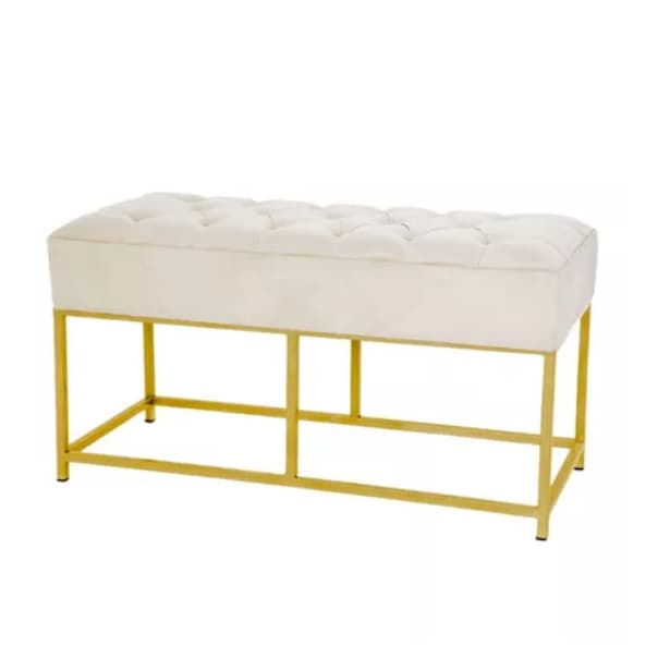 Puff Recamier Banco Retangular 80x40 Decoraçao Quarto Escritorio Banqueta Ferro Penteadeira Escolha Sua Cor