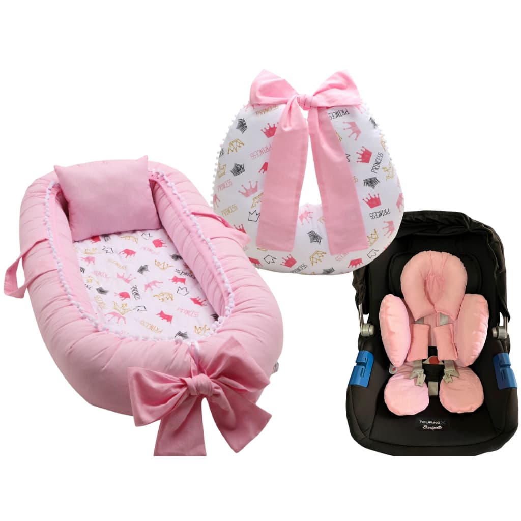 Almofada Amamentação + Ninho Redutor + Redutor Bebê Conforto Menina