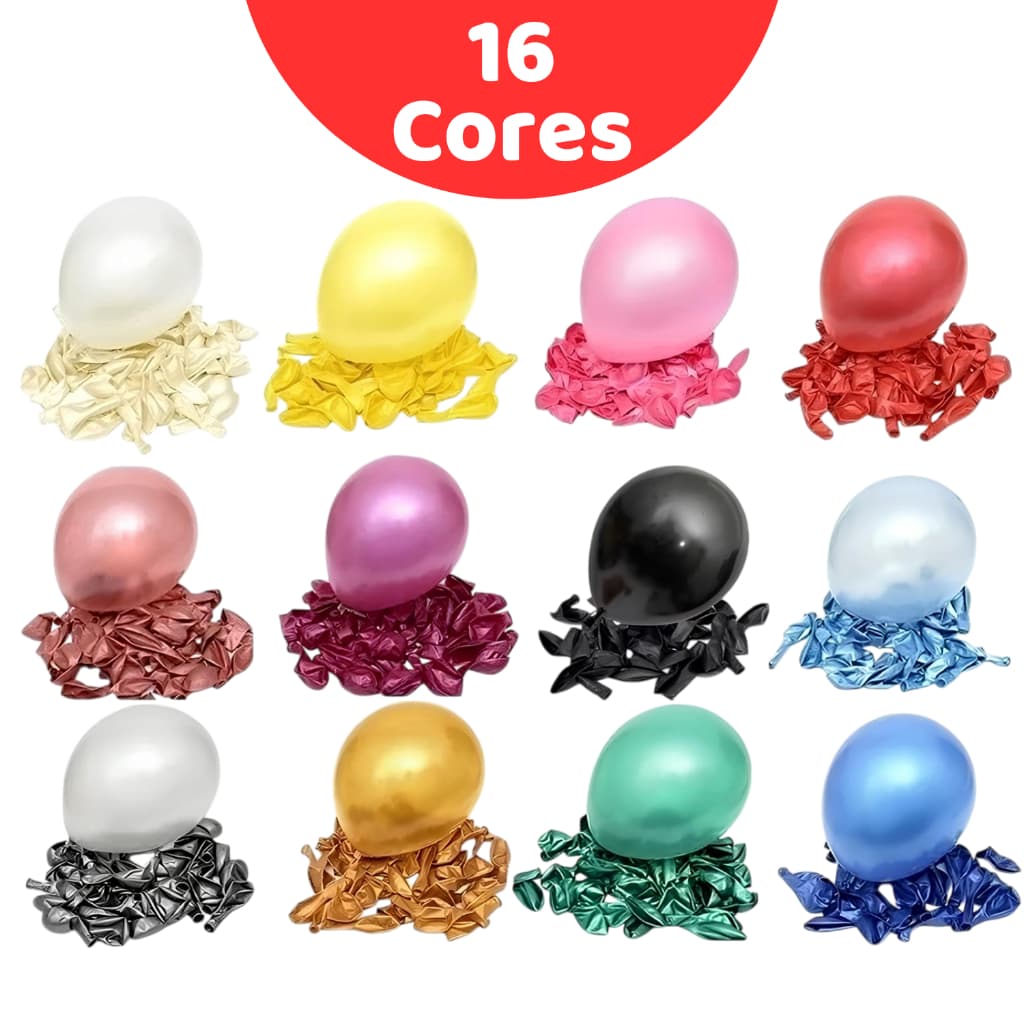 Balão Bexiga Látex Pérola 25 Unidades De 10 Polegadas Decoração De Festa Metalizado