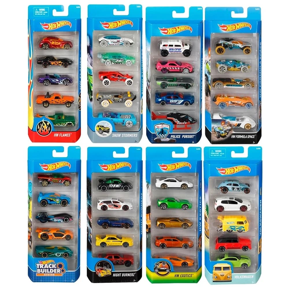 Kit Pacote 5 Carrinhos Hot Wheels - Mattel - Escolha O Seu Kit