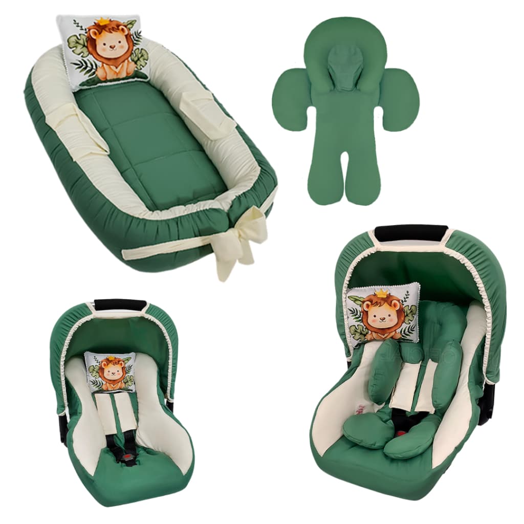 Kit 6 Peças: Ninho Redutor, Travesseiro, Capa de Conforto, Capota, Protetores e Redutor