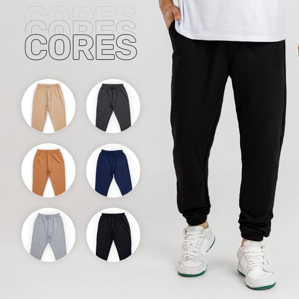 Kit 4 Calças Jogger Moletom Masculina - Bolsos Laterais - Conforto e Estilo, Casual e Esportivo