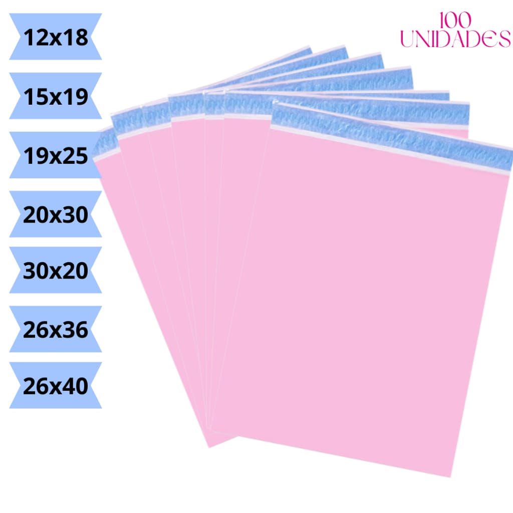 100 Envelope de Segurança Saco Plástico Envio E-commcerce Correio